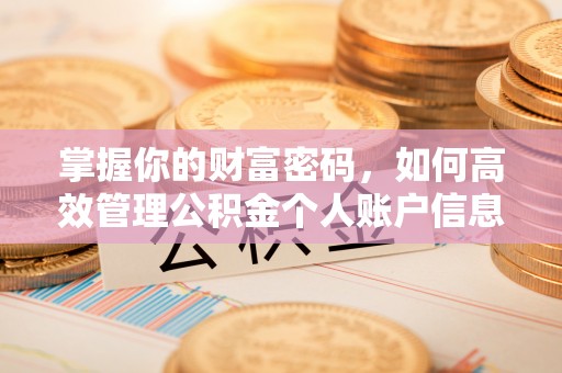 金东掌握你的财富密码，如何高效管理公积金个人账户信息