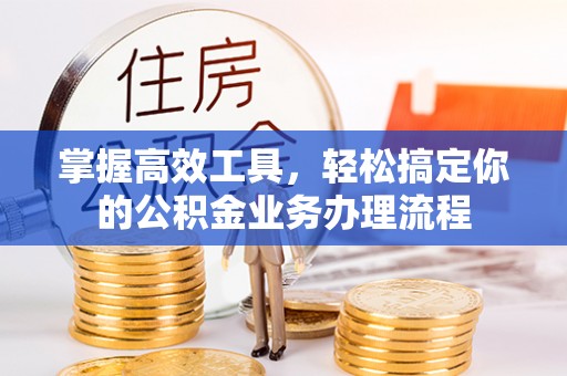 金东掌握高效工具，轻松搞定你的公积金业务办理流程
